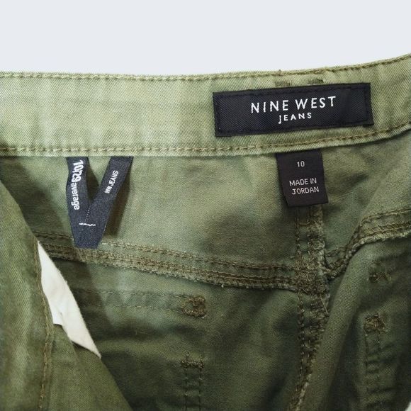 Nine West Jeans Woman's Cargo Army Green Pants 10 - Picture 4 of 8